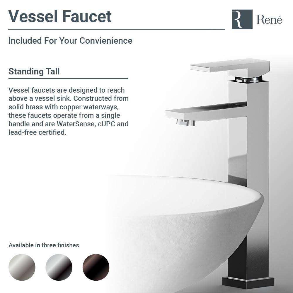 Stone Composite Oval Vessel Sink with Faucet V2031
