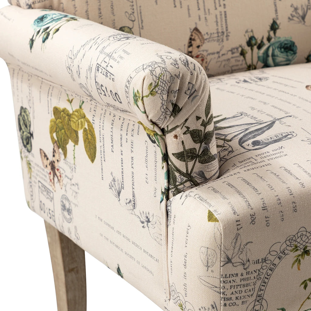 Upholstered Armchair Set of 2 with Pattern & Wooden Legs K7572