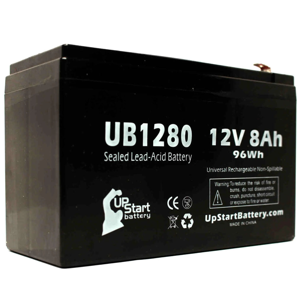 5x Pack Replacement Sealed Lead Acid Battery (12V, 8Ah, 8000mAh, F1 Terminal, AGM, SLA) with 10 F1 to F2 Terminal Adapters B2813