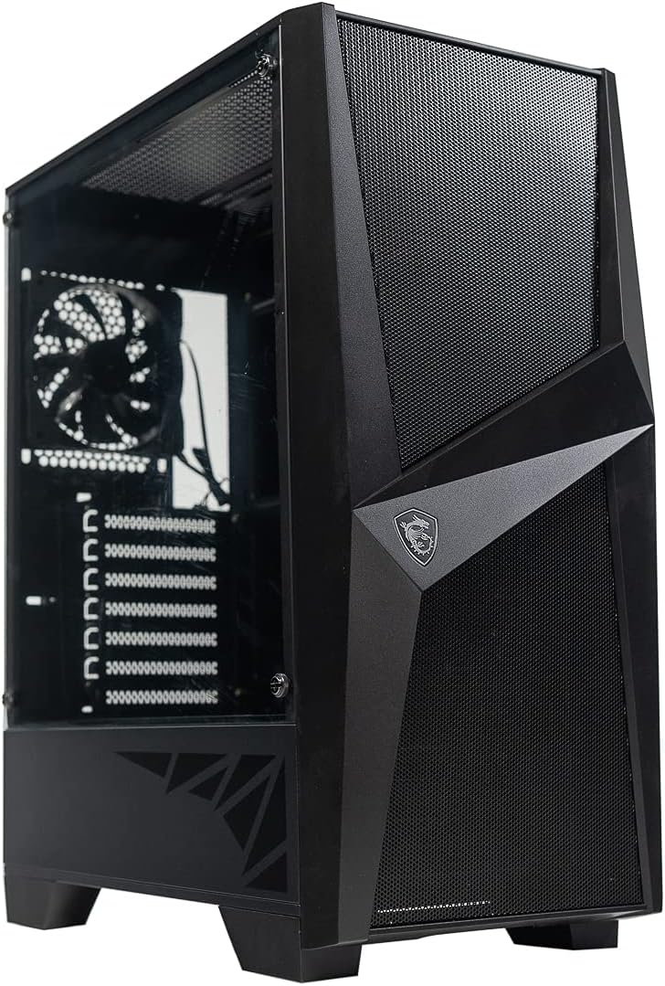 Mid-Tower PC Gaming Case with Tempered Glass Side Panel, 120mm Fan, Liquid Cooling Support, Pack of 2 U237478
