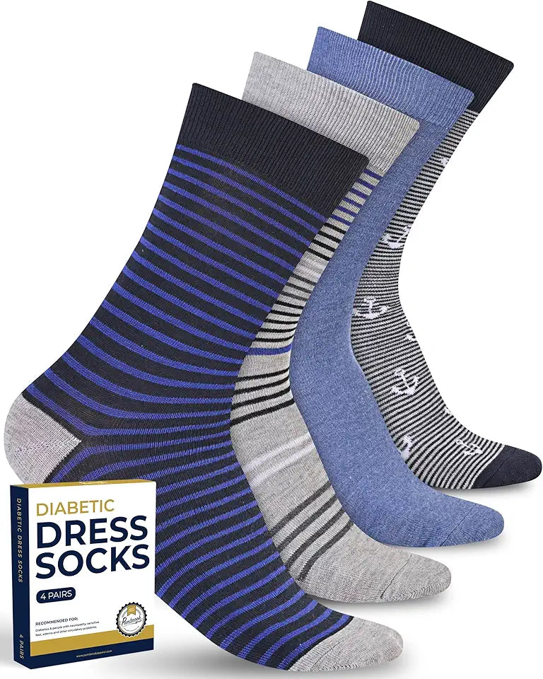 Diabetic Dress Socks for Men 4 Pairs O72875