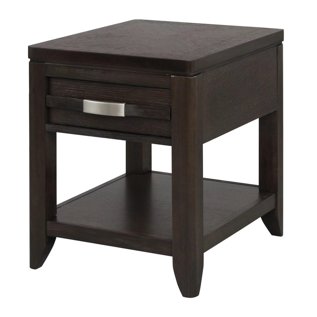 Espresso Brown Acacia Wood Side End Table Q484