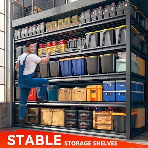 60" W x 24" D x 72" H Heavy Duty Adjustable Metal Shelving J351304