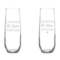 Set of 2 Glass Champagne Flutes 8.5 oz Stemless D2892