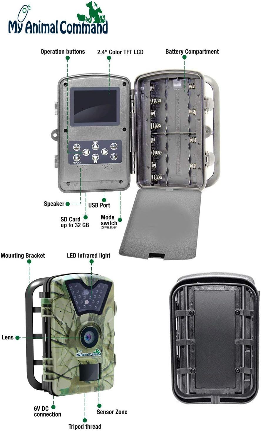 12MP Solar Trail Camera with Night Vision Motion Activated IP66 Waterproof 1080p R63491