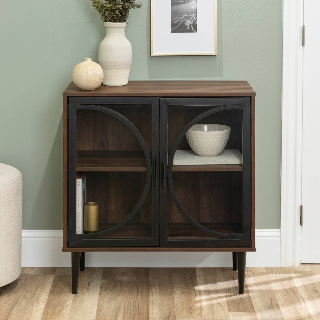 Metal and Glass Door Accent Console R989