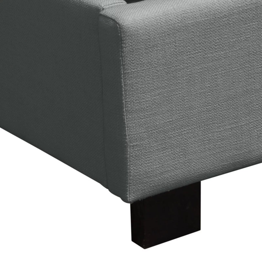 Grey Linen Tufted Bed W677