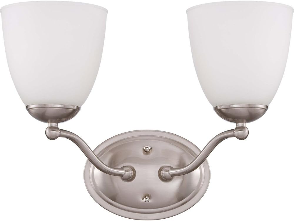 Frosted Glass Brushed Nickel Three Light Semi-Flush Dome Fixture M724