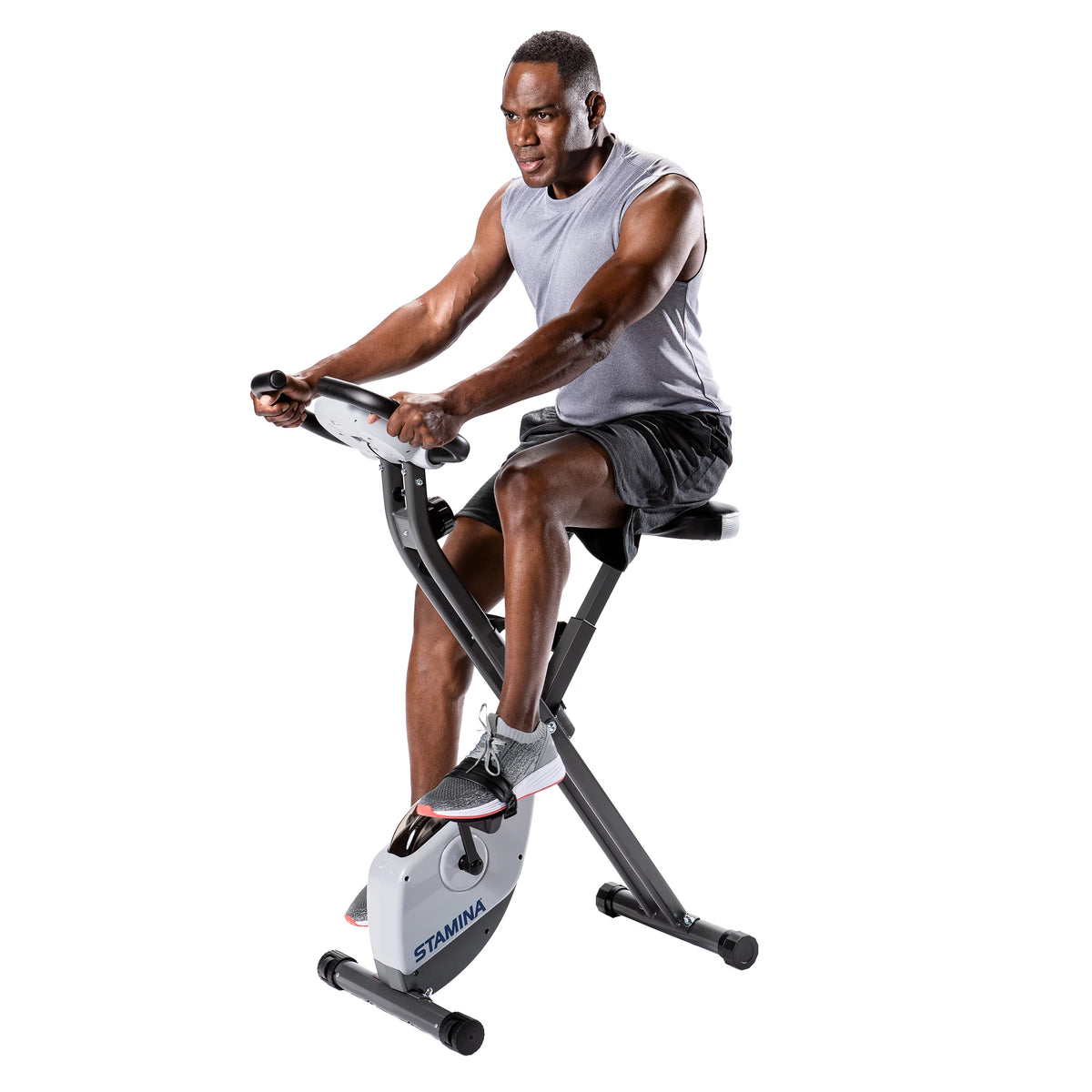 Folding Upright Exercise Bike with Padded Seat R419480