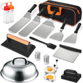 17PCS Flat Top Grill Accessories Set with Spatulas, Basting Cover, Scraper D39530