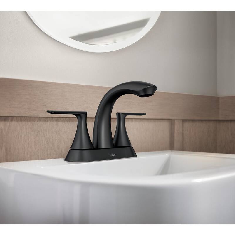 4 in. Centerset Double-Handle Bathroom Faucet Matte Black P5551