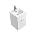 16 in. Wall Mount High Gloss White Bathroom Vanity B45717