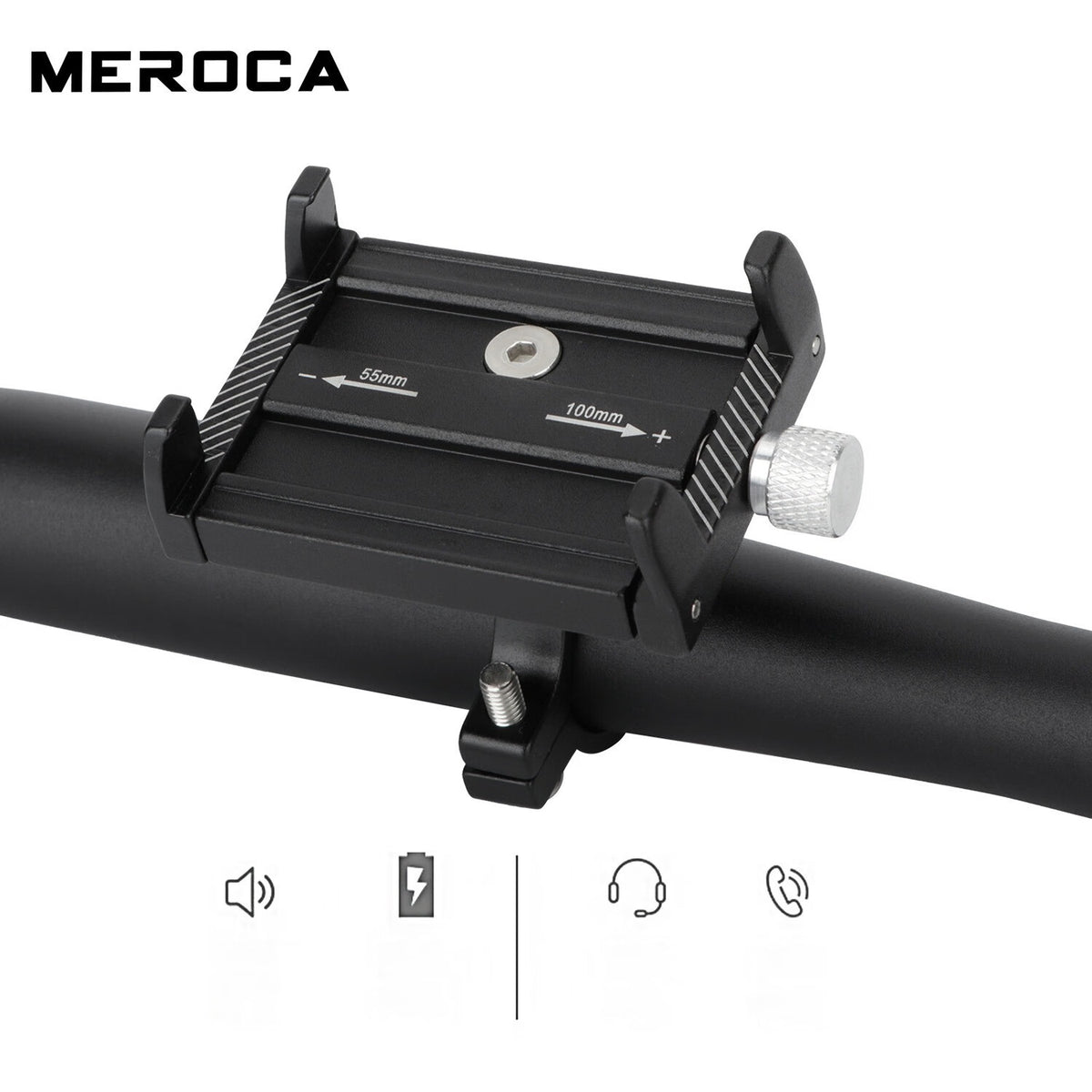 Black Metal Mobile Phone Holder for Motorcycle Scooter M9881