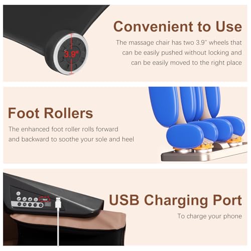 Black Shiatsu Massage Chair with Zero Gravity H75317