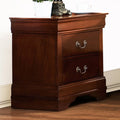 Brown Cherry 2-Drawer Wood Nightstand V424