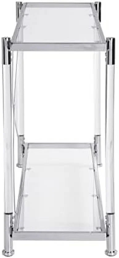 Console Sofa Table with Glass Tabletop and Acrylic Legs F9489