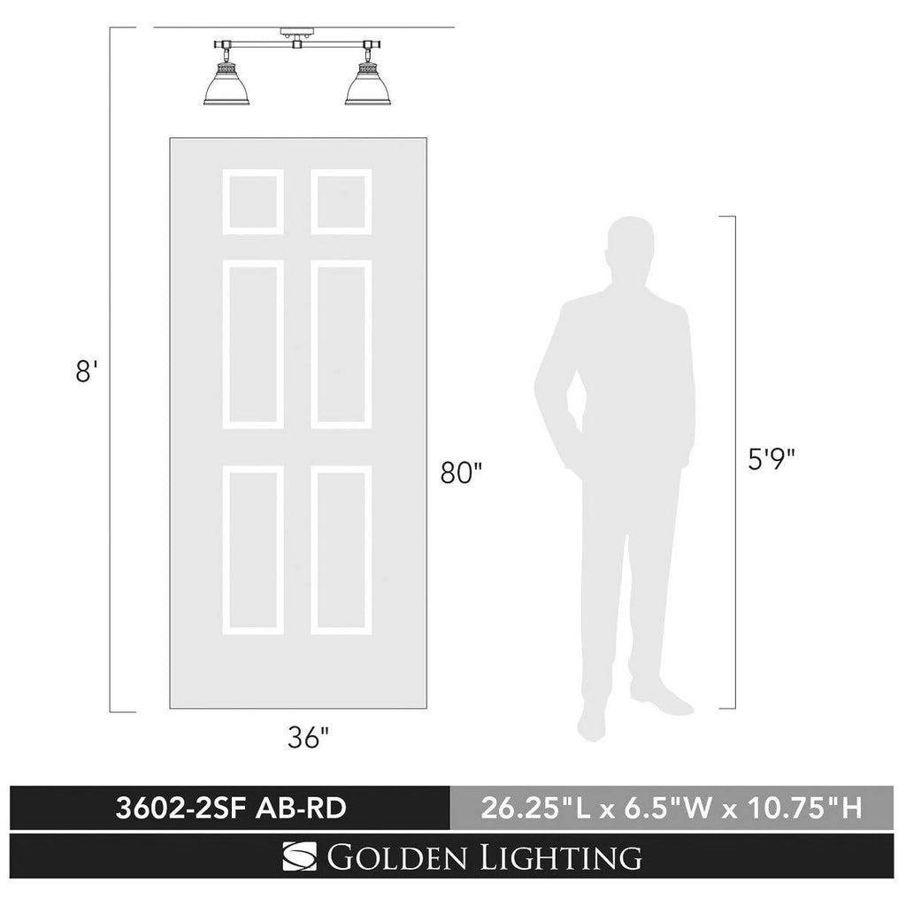 Red Semi Flush Track Light E239850