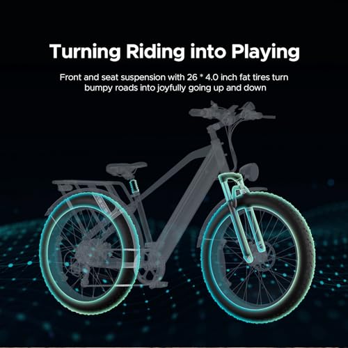 26" Fat Tire Electric Bike with 48V 16Ah Removable Lithium-Ion Battery B131563