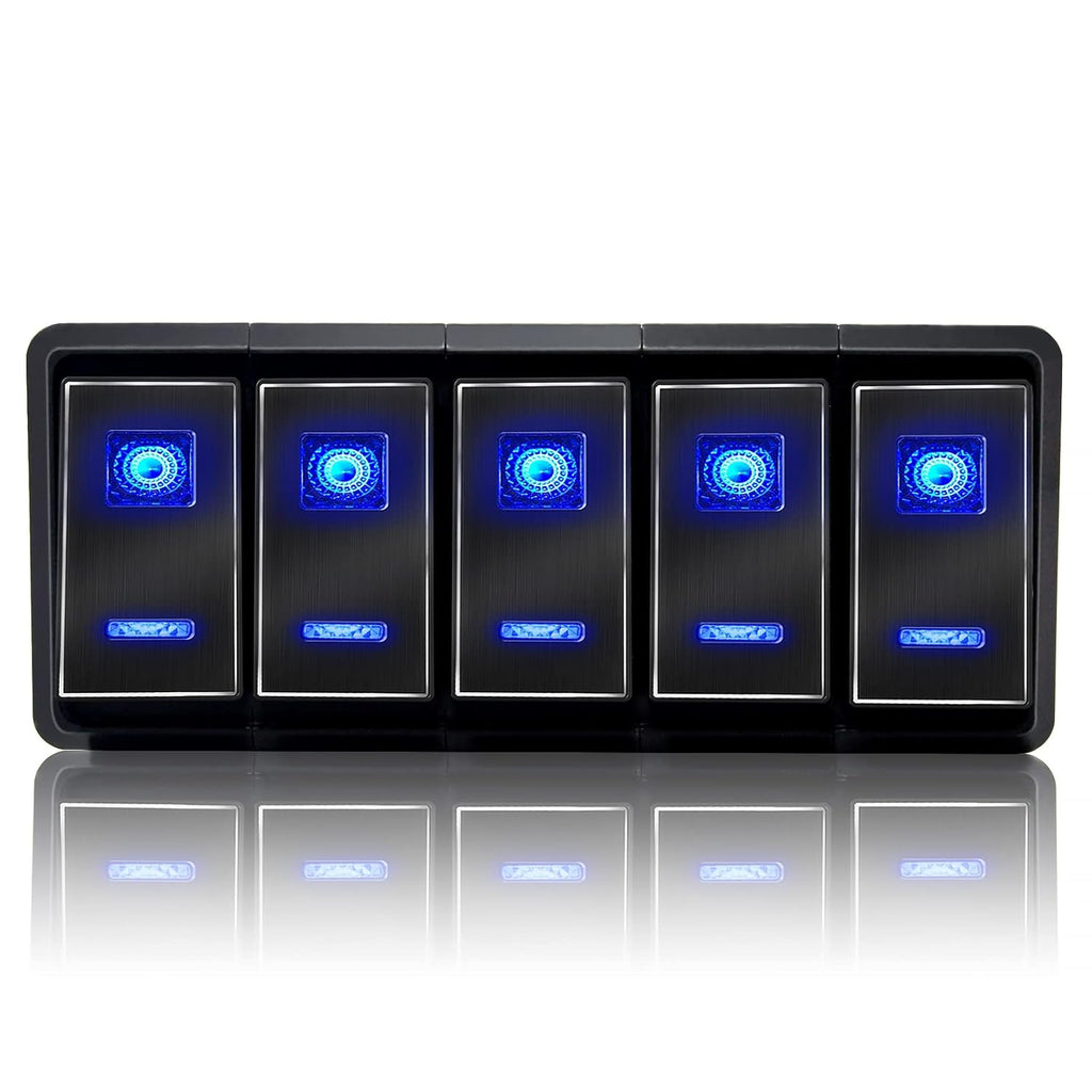 12V/24V 4 Gang Blue LED Toggle Switch Panel Pack of 2 F119039