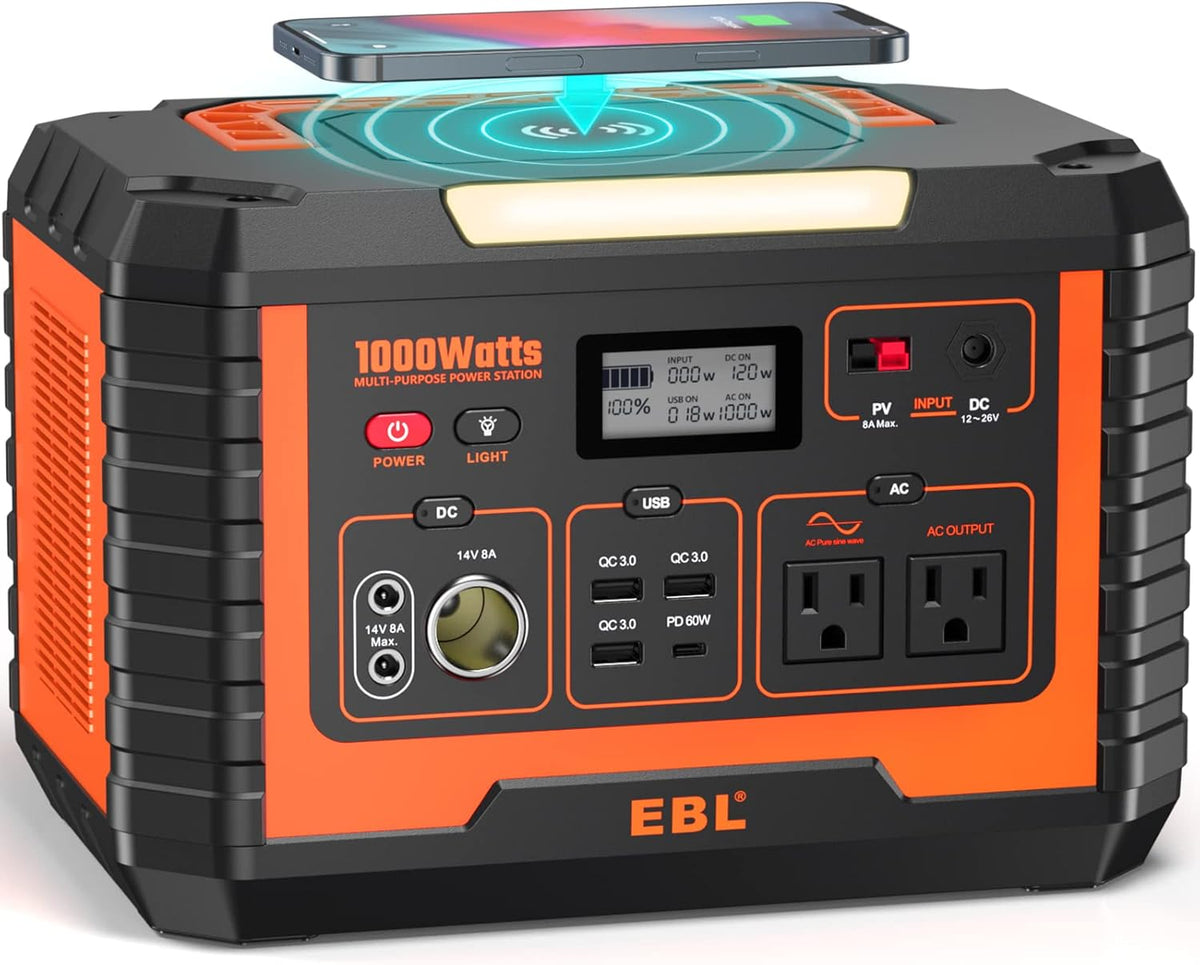 Portable Power Station 1000W 999Wh Solar Generator X250822