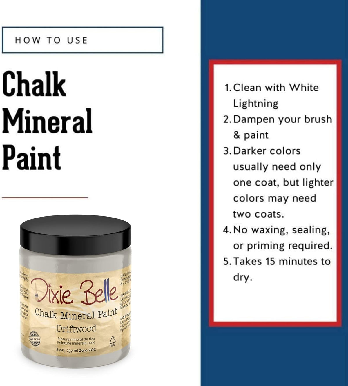 Chalk Finish Furniture Paint (Driftwood) (8oz) W7386