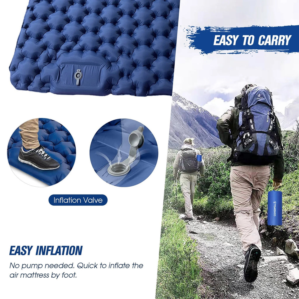 2 Person Camping Mat with Air Pillow Waterproof Backpacking Pad A90175