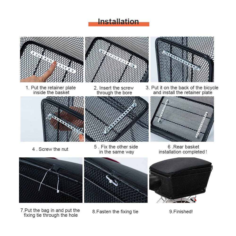Rear Bike Metal Wire Waterproof Basket R795