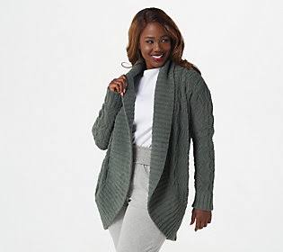 Pacific Blue Cable Shawl Cardi B87043