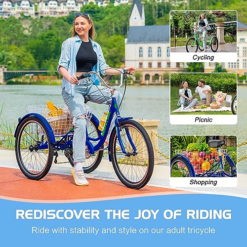 7 Speed 3 Wheel Tricycle with Shopping Basket S3636