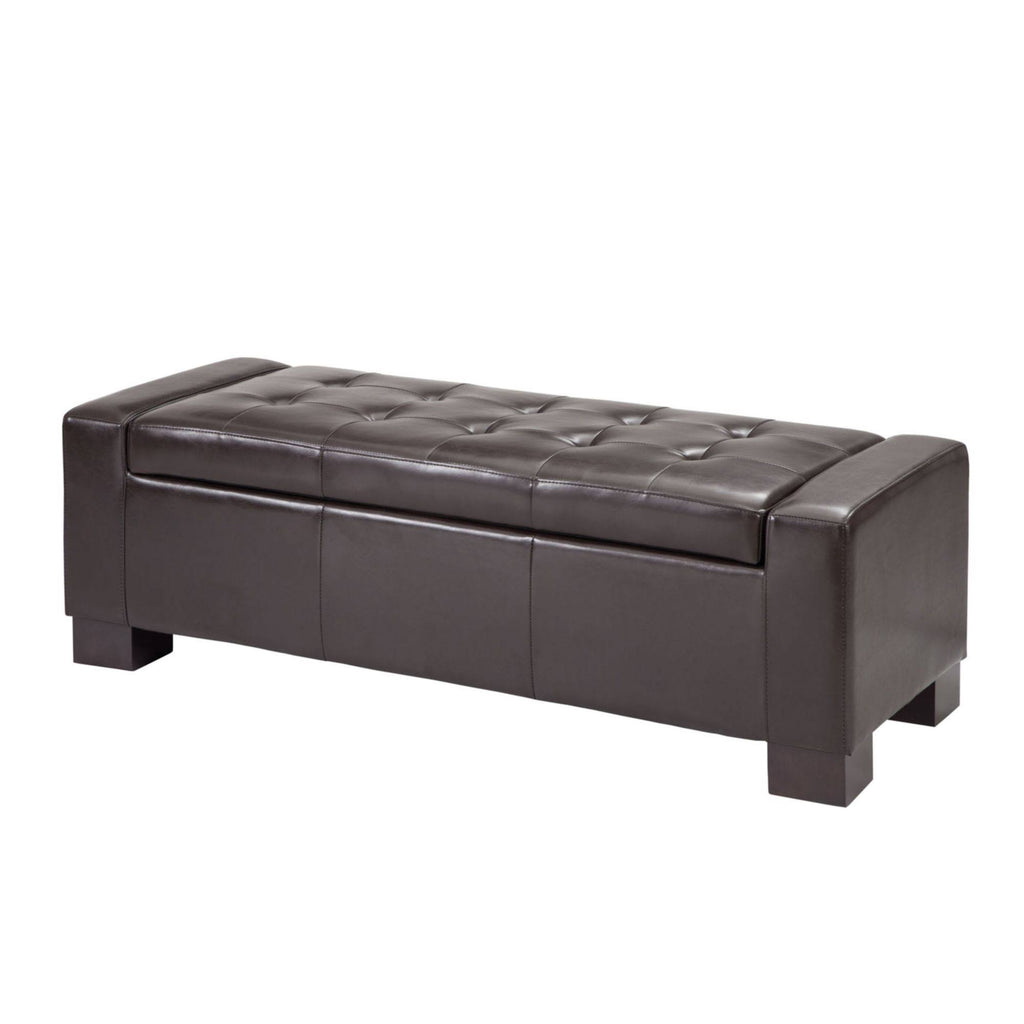 Brown Tufted Top Storage Bench G838035