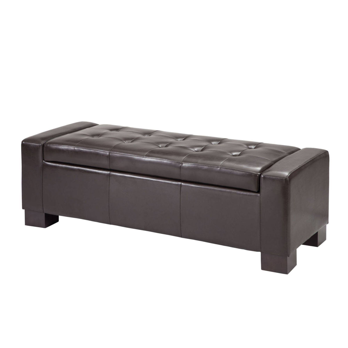 Brown Tufted Top Storage Bench G838035