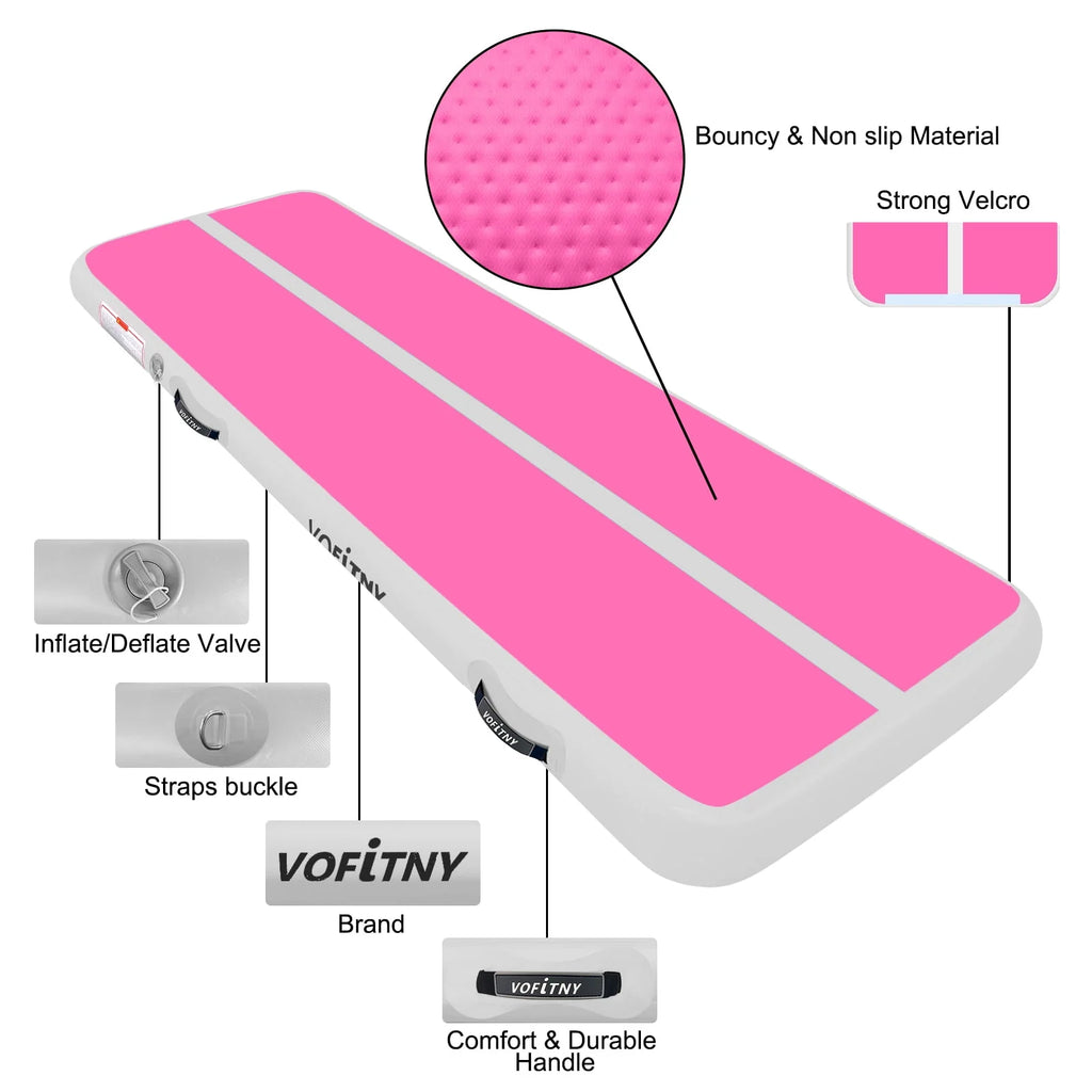 10 ft Inflatable Gymnastics Air Tumbling Track Mat with Pump N423176