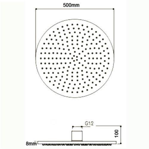 Brushed Nickel 20 inch Ceiling Mount Rainfall LED Shower Head X61855