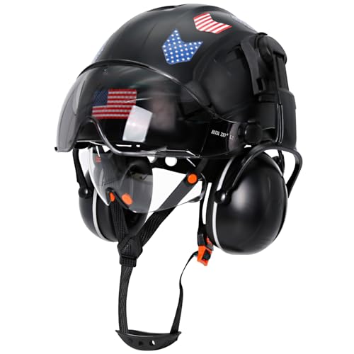 Vented Hard Hat with Double Visor and Chin Straps O143772