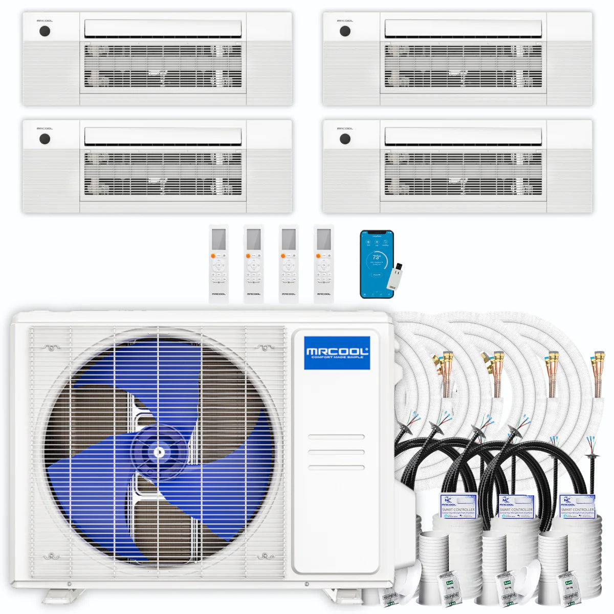 39,000 BTU 4 Zone Ceiling Cassette Ductless Air Conditioner and Heat Pump R258388