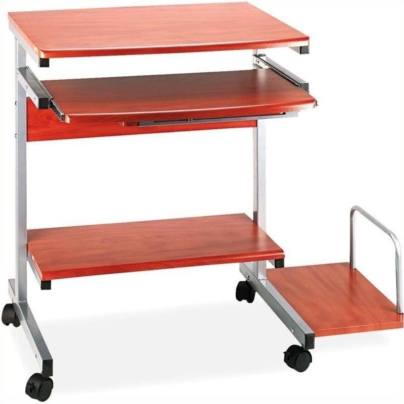 Mobile Wood Computer Cart A5749