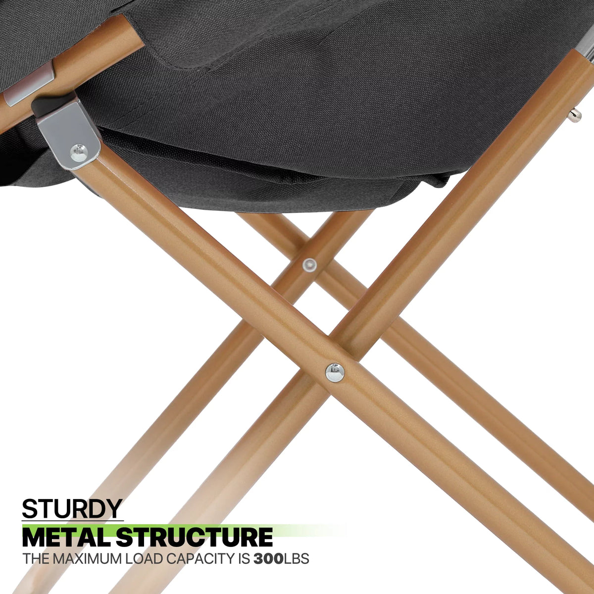 Black Faux Fur Folding Saucer Chairs with Pillow Z64138