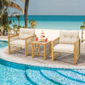 3 Pc PE Wicker Patio Conversation Set with Cushions G7294