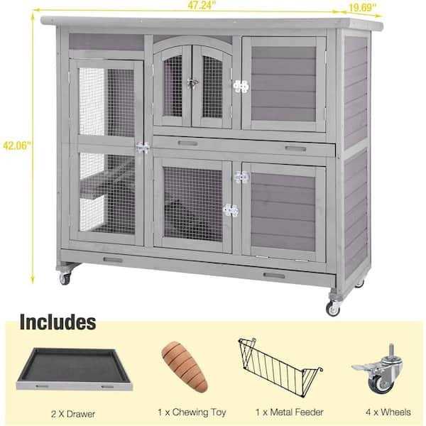 2 Story Rabbit Hutch on Wheels V81795