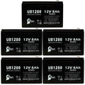 5x Pack Replacement Sealed Lead Acid Battery (12V, 8Ah, 8000mAh, F1 Terminal, AGM, SLA) with 10 F1 to F2 Terminal Adapters B2813