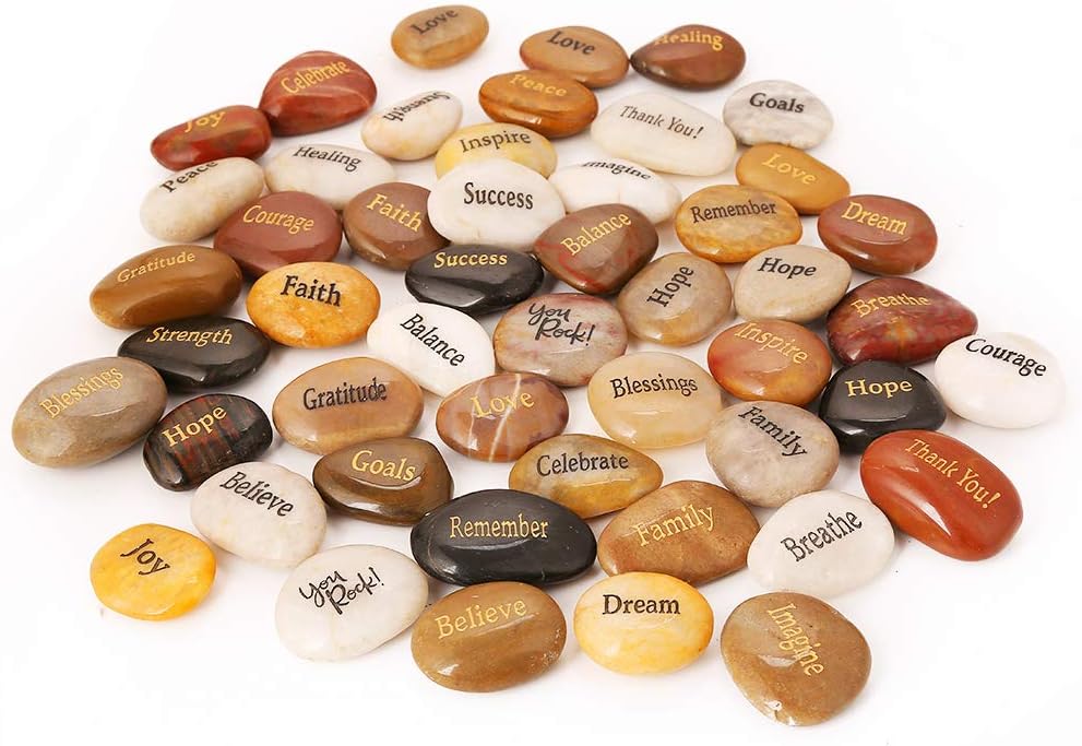50PCS Inspirational Stones, 2"-3" each U9155