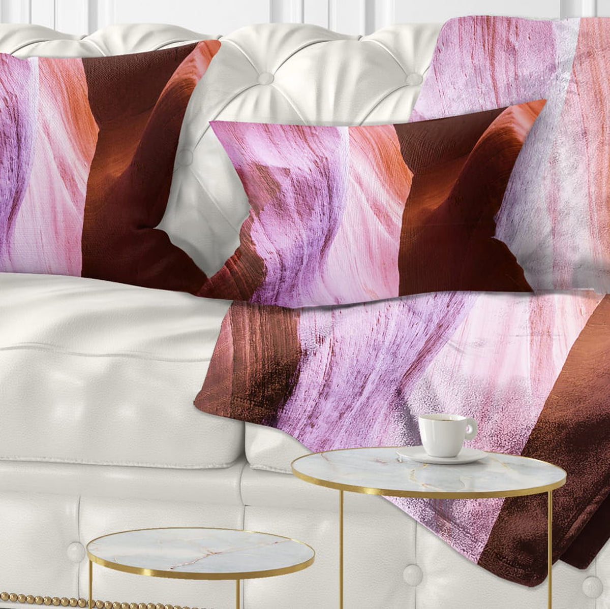 Purple Shade in Antelope Canyon Landscape Photography Throw Pillow Q624057