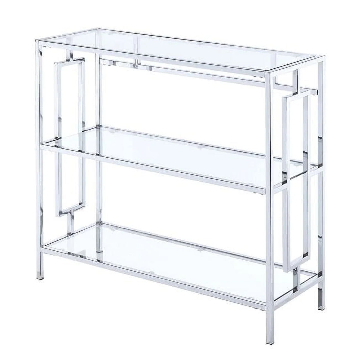 Chrome 3 Tier Glass Bookcase L399793
