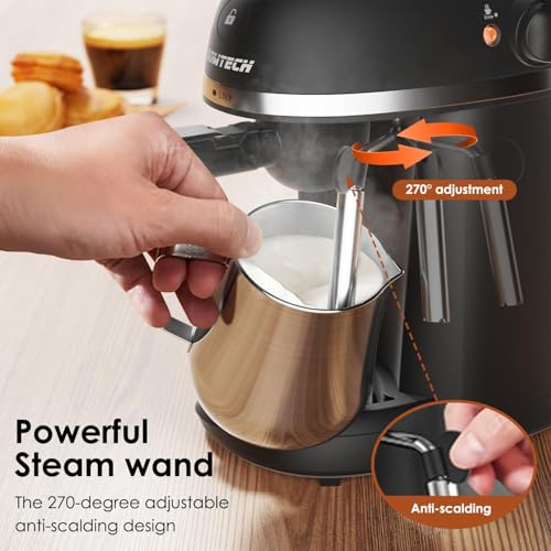 Black 3.5 Bar Espresso Coffee Machine with Steam Milk Frother T568
