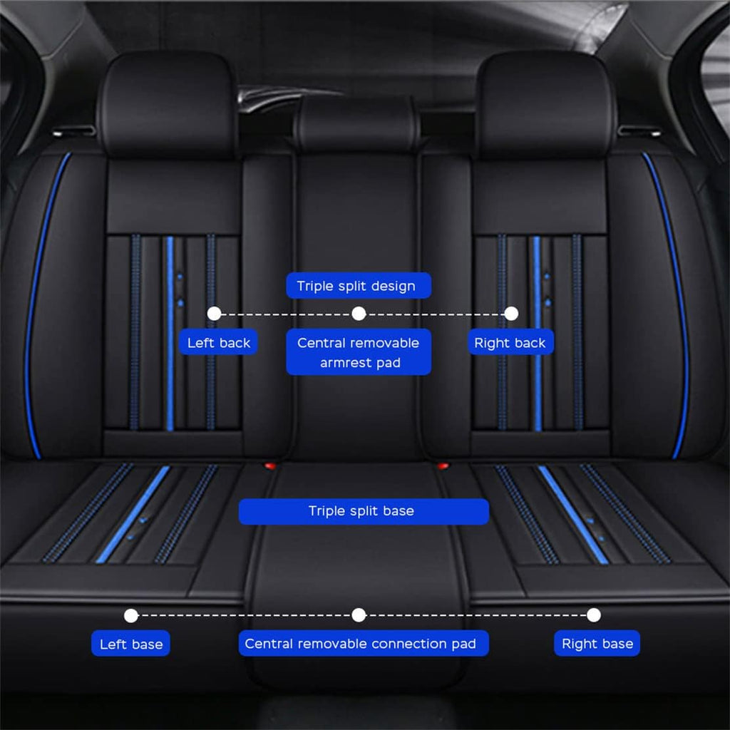 Car Seat Covers 5-Seat Waterproof All Weather Black Blue P94187