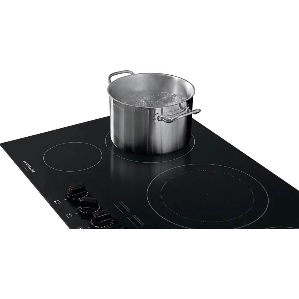 36 Electric Cooktop with 5 Elements Ceramic Glass in Black S661