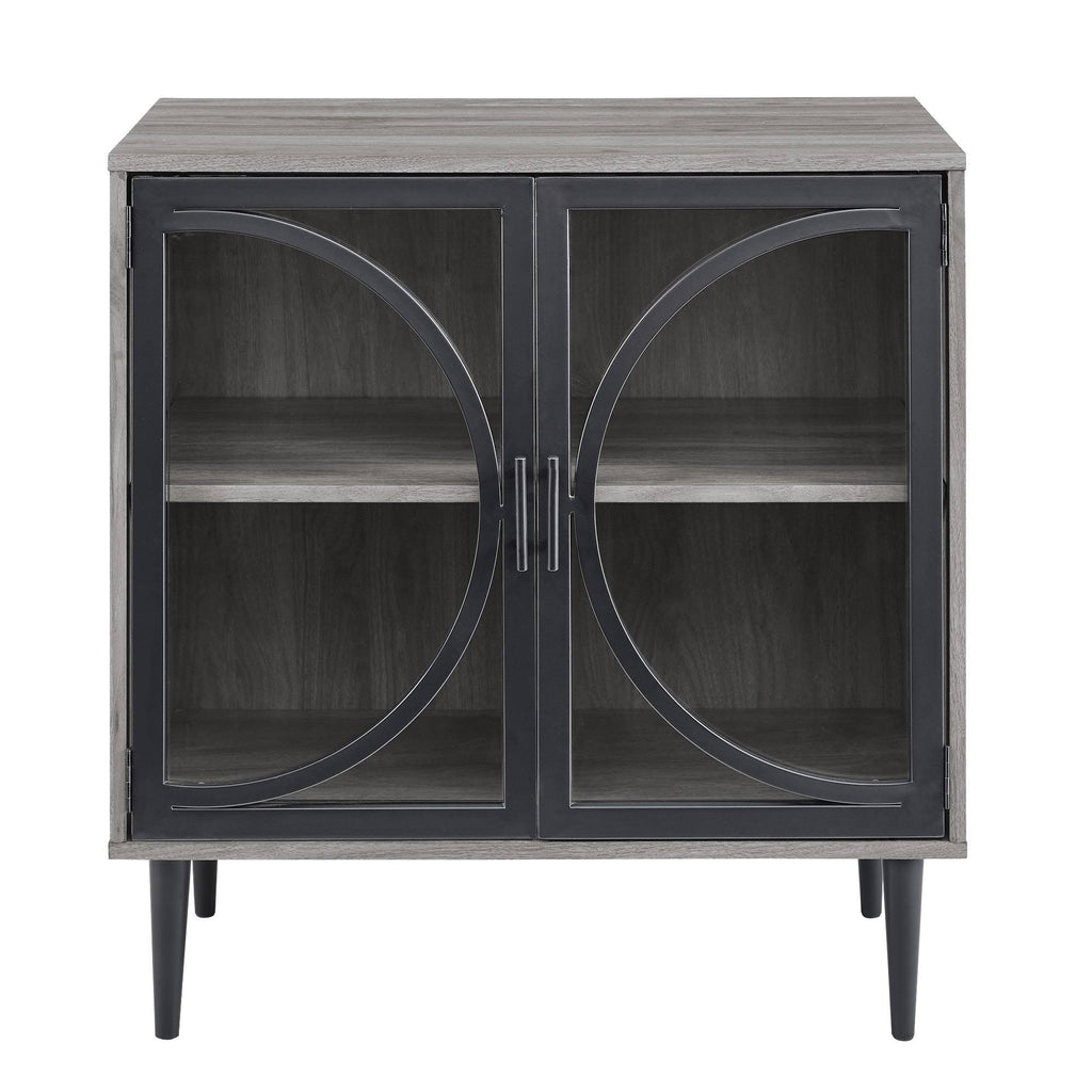 Metal and Glass Door Accent Console R989