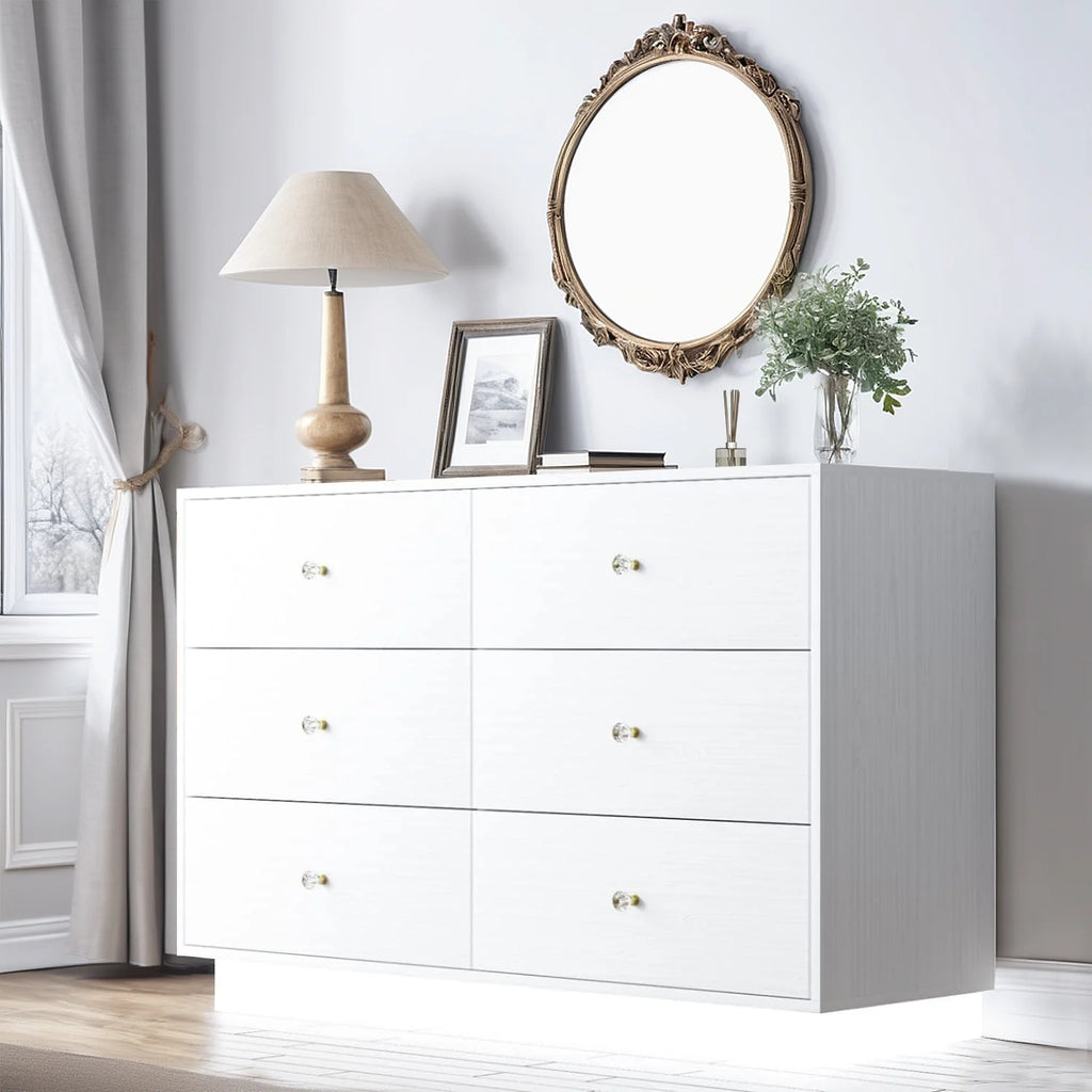 White 6 Drawer Dresser A6992