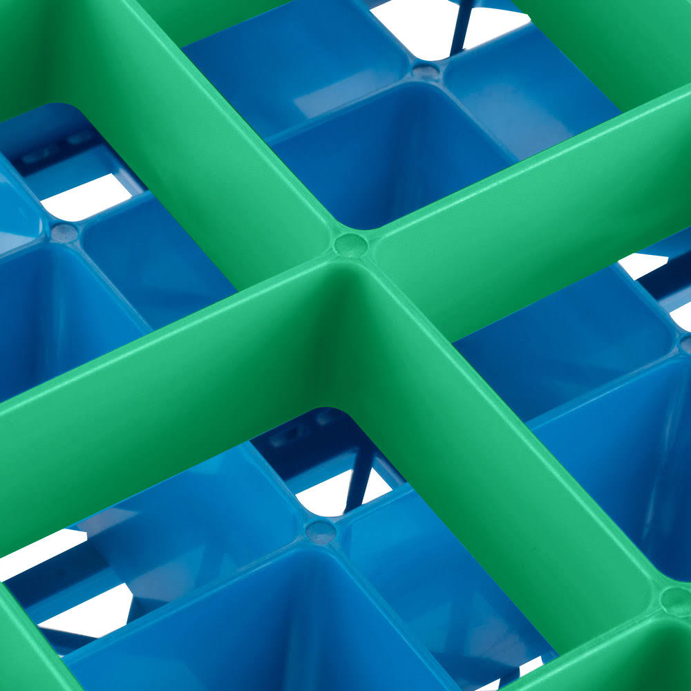 16 Compartment Green Glass Rack J896