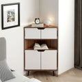 4-Tier Wood Corner Storage Cabinet with 4-Door Cabinet & 1 Cube O4222